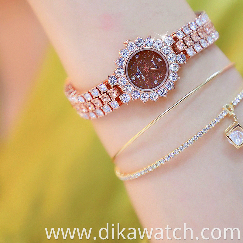 BS 2019 New Hot Quartz Casual Ladies wristwatch High-end Linked List Custom Full Diamond Women's Watch FA1580